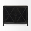 Poppy III 40L x 16W Black Metal With Glass Door Accent Cabinet - Default Title