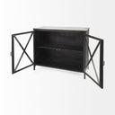 Poppy III 40L x 16W Black Metal With Glass Door Accent Cabinet - Default Title