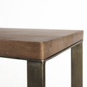 Faye 50L x 15W x 30H Medium Brown Wood WAntique Nickel Metal Base Console Table - Default Title