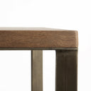 Faye 50L x 15W x 30H Medium Brown Wood WAntique Nickel Metal Base Console Table - Default Title