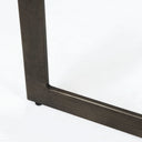 Faye 50L x 15W x 30H Medium Brown Wood WAntique Nickel Metal Base Console Table - Default Title