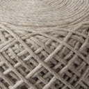 Allium Oatmeal Handwoven Wool Cylindrical Pouf - Default Title