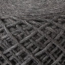 Allium Dark Gray Handwoven Wool Cylindrical Pouf - Default Title