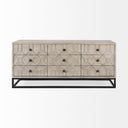 Genevieve II Light Brown Fir Veneer 9 Drawer Sideboard - Default Title