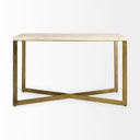 Faye 50L x 15W x 30H Beige Finished Wood WGold Metal Base Console Table - Default Title