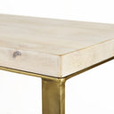 Faye 50L x 15W x 30H Beige Finished Wood WGold Metal Base Console Table - Default Title