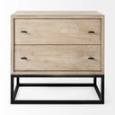 Ciara 32L x 16W Beige Fir Veneer 2 Drawer Accent Cabinet - Default Title