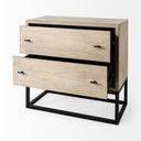 Ciara 32L x 16W Beige Fir Veneer 2 Drawer Accent Cabinet - Default Title