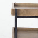 Trey III 20 x 26 Square Medium Brown Wooden Three-Tiered Black Iron Frame EndSide Table - Default Title