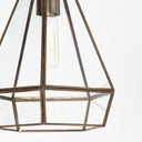 Prima 95x125 Gold Metal and Glass Pyramid Pendant Light - Default Title