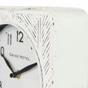 Karl 80L x 28W x 88H Rustic White Iron Rounded Square Table Clock - Default Title