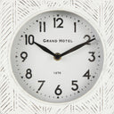 Karl 80L x 28W x 88H Rustic White Iron Rounded Square Table Clock - Default Title
