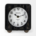 Karl 60L x 30W x 68H Rustic Black Iron Rounded Square Table Clock - Default Title