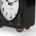 Karl 60L x 30W x 68H Rustic Black Iron Rounded Square Table Clock - Default Title