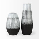Tanami I Tall Dark BrownWhite Ceramic Vase - Default Title