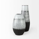 Tanami II Short Dark BrownWhite Glazed Ceramic Vase - Default Title