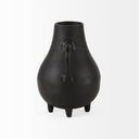 Cyrus Black Two handled Vase Decorative Object - Default Title