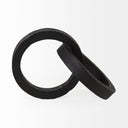 Rafiki Two Blackened Hammered Finish Metal Conjoined Circles - Default Title