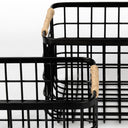 Marius 209L x 152W x 122 Set of Two Matte Black Metal W Rope Trim Rectangular Baskets - Default Title