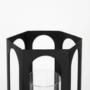 Balley 94L x 94W x 197H Set of Two Matte Black Metal Hexagonal Candle Holder Lanterns - Default Title