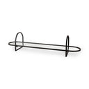 Evianna 30L x 7W x 7H Mirrored WBlack Metal Frame Tray - Default Title