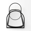 Evianna 30L x 7W x 7H Mirrored WBlack Metal Frame Tray - Default Title