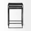 Kasey Set of 2 177L x 126W x 244H Galvanized Metal Nesting Accent Tables - Default Title