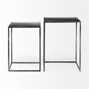 Kasey Set of 2 177L x 126W x 244H Galvanized Metal Nesting Accent Tables - Default Title