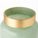 Minty 99L x 99W x 96H Green Glass Vase WMatte Gold Metal Neck Cuff - Default Title