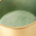 Minty Medium 87L x 87W x 124H Green Glass Vase WMatte Gold Metal Neck Cuff - Default Title