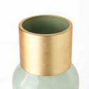 Minty 57L x 57W x 168H Green Glass Vase WMatte Gold Metal Neck Cuff - Default Title