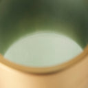 Minty 57L x 57W x 168H Green Glass Vase WMatte Gold Metal Neck Cuff - Default Title