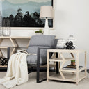 Guilia Castlerock Gray With Metal Frame Sling Accent Chair - Default Title