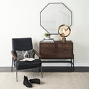Grosjean Black Leather Wrap Metal Frame Accent Chair - Default Title