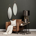 Glover Set of 3 20L x 20W Brown Wood Round Top WMetal Nesting Accent Tables - Default Title