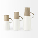 Garand Small 13H Two-Toned White Natural Ceramic Jug - Default Title
