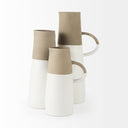 Garand Medium 15H Two-Toned White Natural Ceramic Jug - Default Title