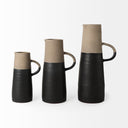 Garand Small 13H Two-Toned BlackNatural Ceramic Jug - Default Title