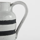 Harmon I Small White w Charcoal Stripes Ceramic Jug - Default Title