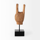 Saxum 4L x 4W Natural Wooden Carved Hang Loose Hand - Default Title