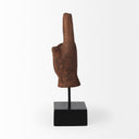 Pacem 4L x 4W Natural Wooden Carved Peace Sign Hand - Default Title