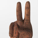 Pacem 4L x 4W Natural Wooden Carved Peace Sign Hand - Default Title