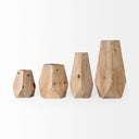Allen II Small Natural Wooden Base Oval Vase - Default Title
