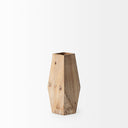 Allen III Tall Natural Wooden Base Oval Vase - Default Title