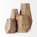 Allen III Tall Natural Wooden Base Oval Vase - Default Title