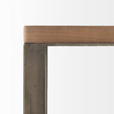 Faye 14L x 18W x 26H Medium Brown Wood W Antique Nickel Finished Metal Base C Side Table - Default Title
