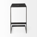Kiran 17L x 17W x 30H Black Wood W Black Metal Base C-Shape Bar Stool - Default Title