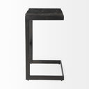 Kiran 17L x 17W x 30H Black Wood W Black Metal Base C-Shape Bar Stool - Default Title
