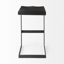 Kiran 17L x 17W x 30H Black Wood W Black Metal Base C-Shape Bar Stool - Default Title