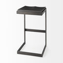 Kiran 17L x 17W x 30H Black Wood W Black Metal Base C-Shape Bar Stool - Default Title